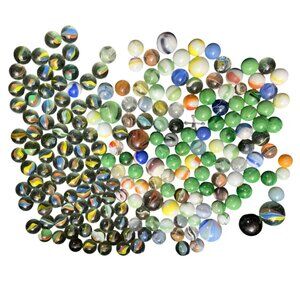 marbles vintage lot assortment of different types and colors 200 marble Pieces